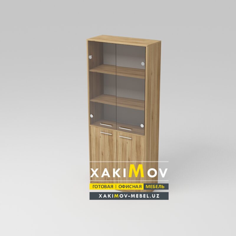 Книжный шкаф со стеклом , шкаф офисный купить в Ташкенте, офисная мебель шкафы, купить шкаф для документов, шкафы купить в офис с доставкой